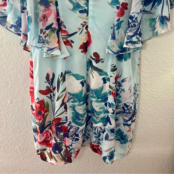 Parker Black reba floral mini dress polyester Size 6 - Picture 14 of 14